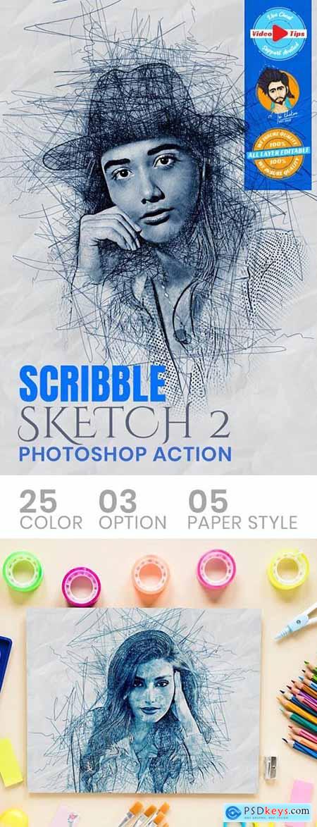 Scribble Sketch Photoshop Action 31050617
