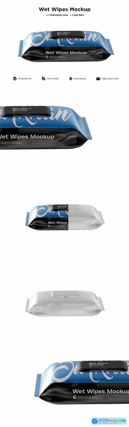 Wet Wipes Pack With Plastic Mockup 6063397