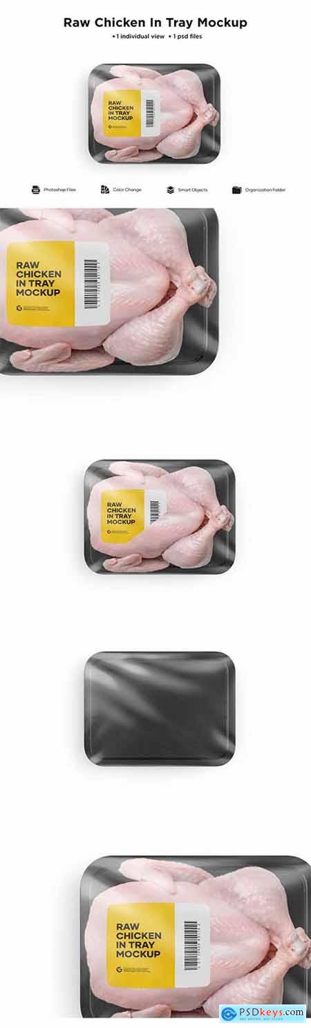 Tray With Raw Chicken Mockup 6084692
