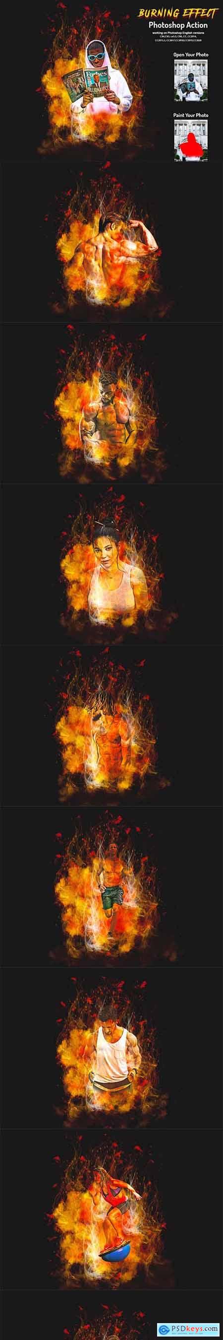 Burning Effect Photoshop Action 5999913