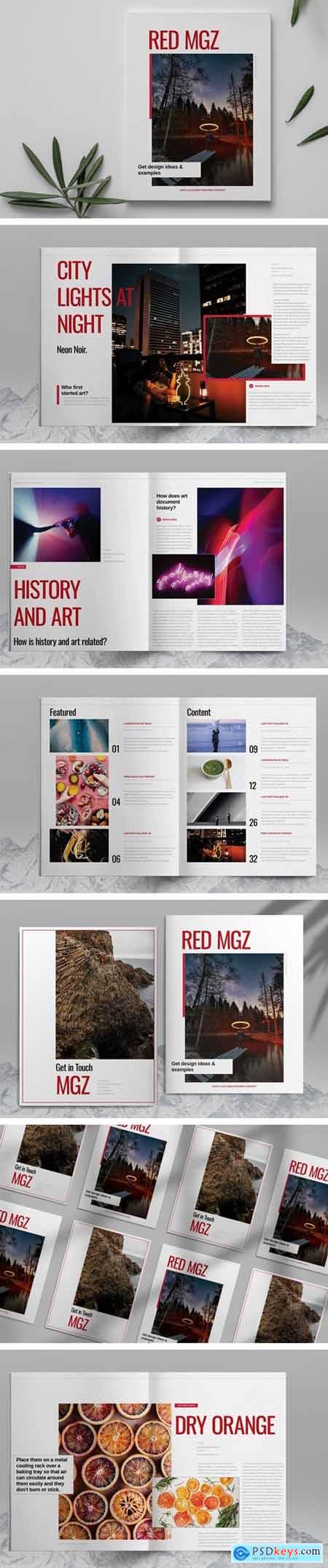 Red Magazine Template Layout