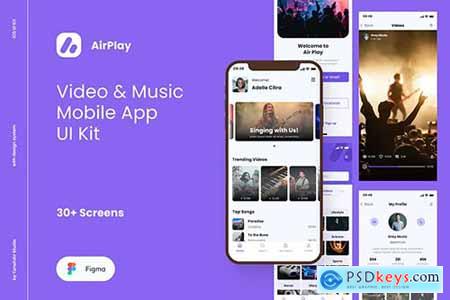 AirPlay - Video & Music Player App UI Kit