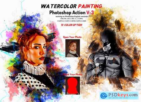 Watercolor Painting Photoshop Action 5906108
