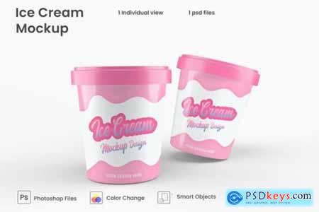 Glossy ice cream cup mockup