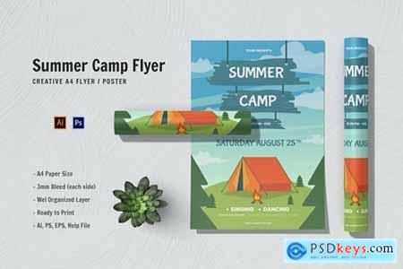 Blue Summer Camp Flyer