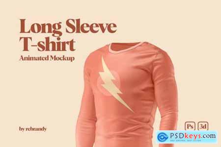 Long Sleeve T-shirt Animated Mockup 6040925