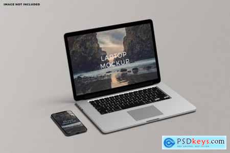 Laptop and smartphone device screen mockup