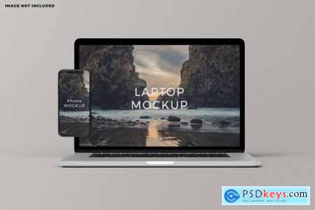 Laptop and smartphone device screen mockup