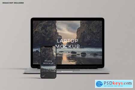 Laptop and smartphone device screen mockup