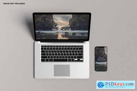 Laptop and smartphone device screen mockup