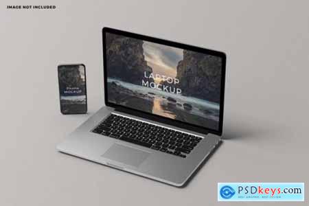 Laptop and smartphone device screen mockup