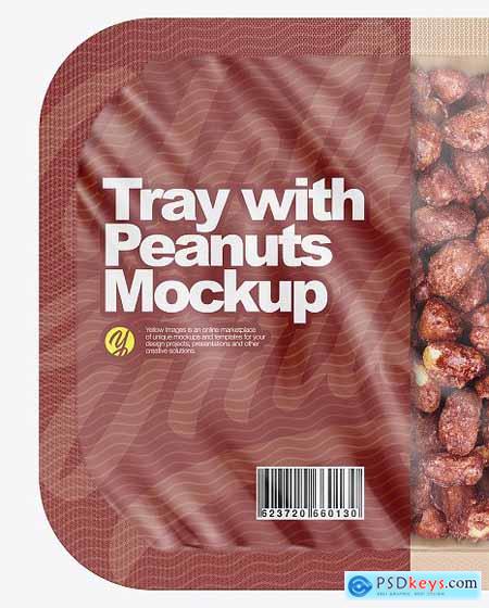 Tray With Sugar Coated Peanuts Mockup 82532