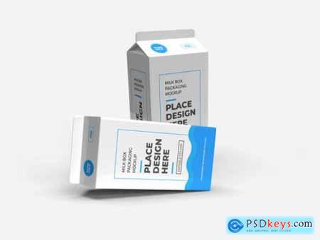Milk box and drink packaging mockup