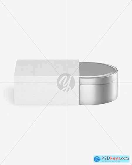 Metallic Jar in Paper Box Mockup 82229