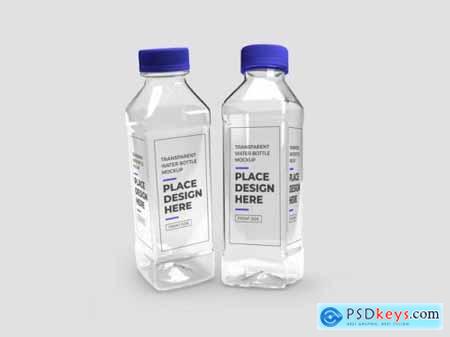 Realistic transparent plastic bottle mockup