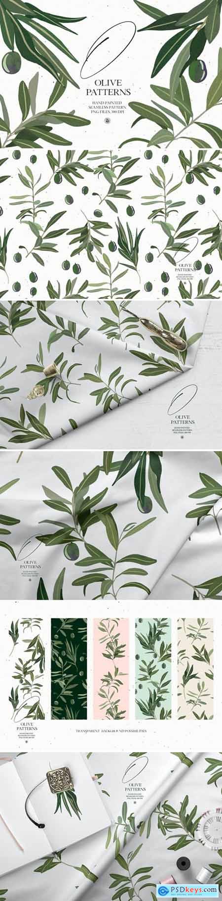 Olive Patterns - hand painted patterns