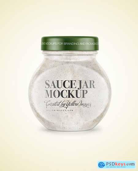 Sour Cream Sauce w- Mushrooms Jar Mockup 81545