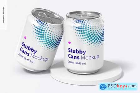 250 ml stubby cans mockup