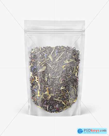 Frosted Plastic Pouch w- Green Tea Mockup 82799