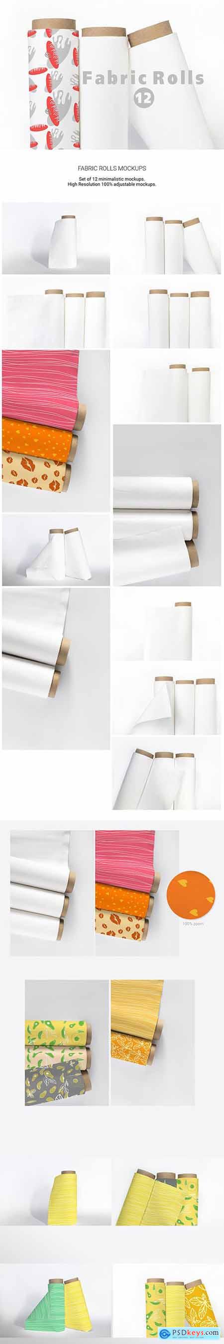 Fabric Rolls Mockup - Layered 5988588