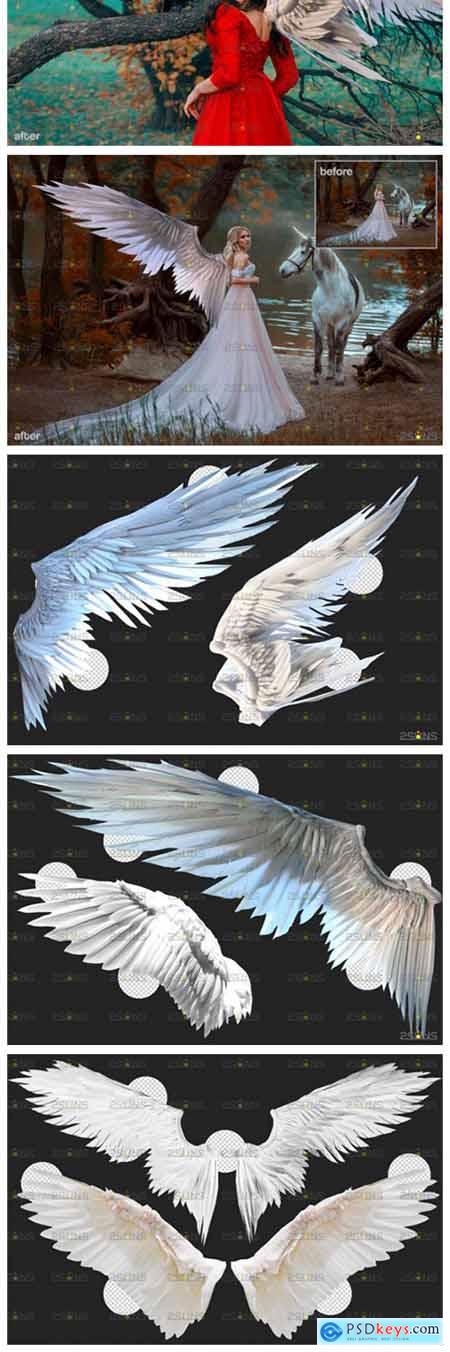Realistic White Angel Wings Photoshop 4249899