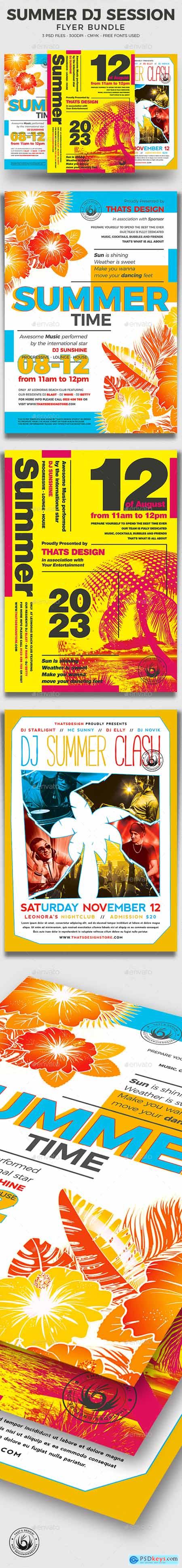 Summer DJ Session Flyer Bundle 17219881