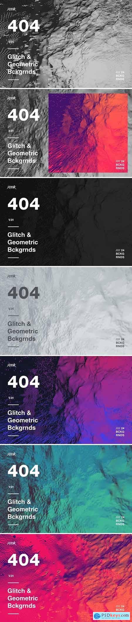 404 - Glitch & Geometric Backgrounds - V01