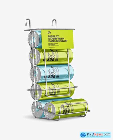 Display Stand w- Metallic Cans Mockup 83212
