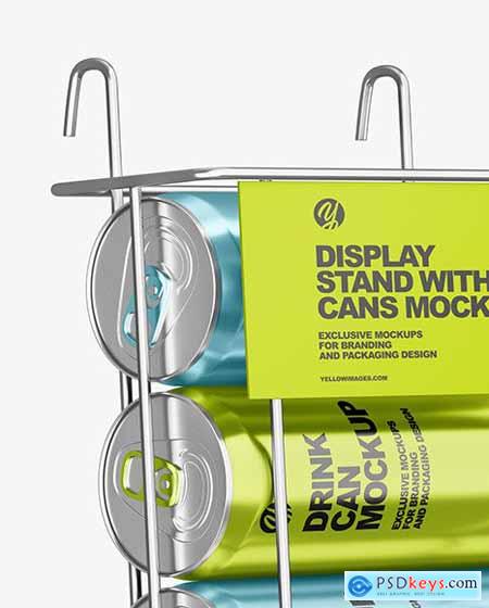 Display Stand w- Metallic Cans Mockup 83212