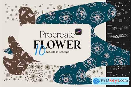 10 Flowers stamps for Procreate
