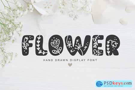 Flower Hand Drawn display Font