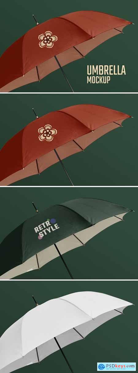 Umbrella mockup psd in red