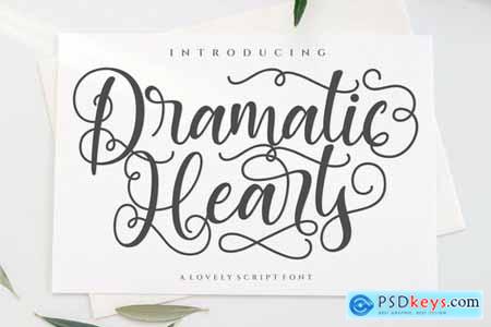 Dramatic Hearts Script Font