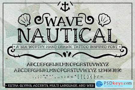 Wave Nautical Font Handwritten Tattoo Web Fonts