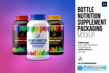 Bottle Nutrition Supplement Mockup 6142777