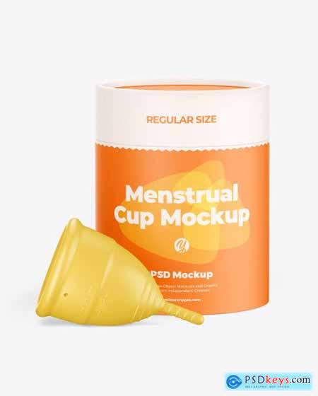 Matte Menstrual Cup with Tube Mockup