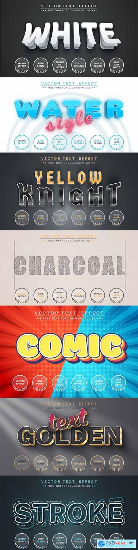 Editable font and 3d effect text design collection illustration 52