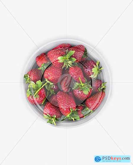 Plastic Bowl with Strawberries Mockup 74709