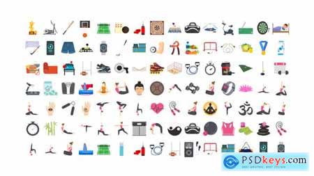 100 Exercise & Fitness Icons 32265740