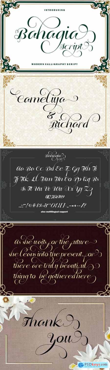 Bahagia Script Font