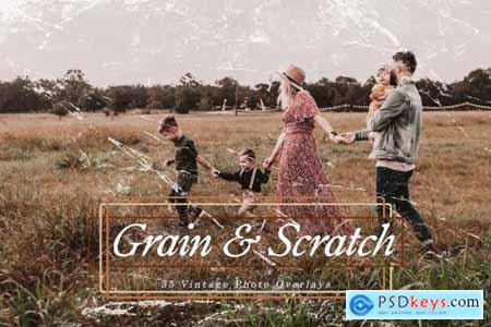35 Vintage Grain & Scratch Overlays 6037760