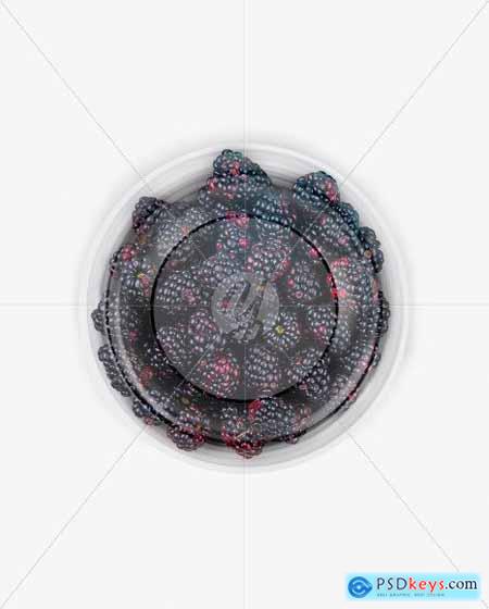 Plastic Bowl with Blackberries Mockup 75556