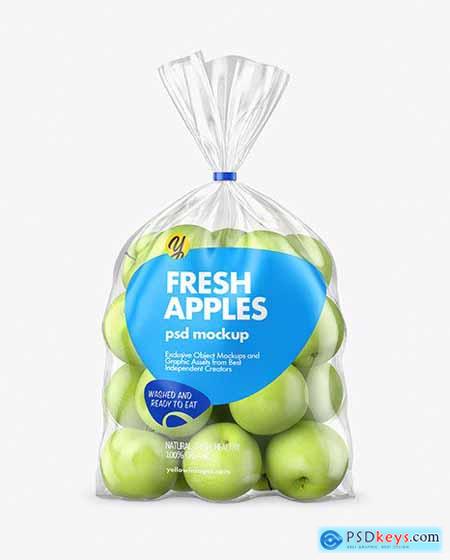 Plastic Bag with Green Apples Mockup 66987