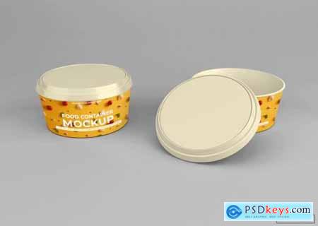 Rounded take away food container mockup