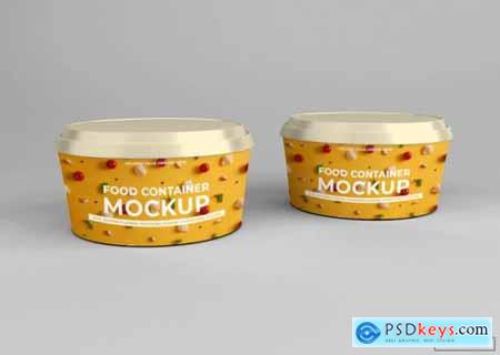 Rounded take away food container mockup