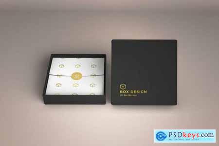 Product box with decorated paper mockup