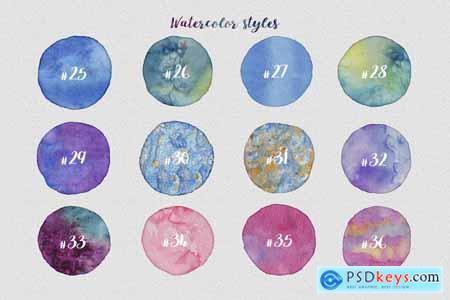 Watercolor Layer Effects, Paper Texture For Adobe Photoshop Kit 32008606