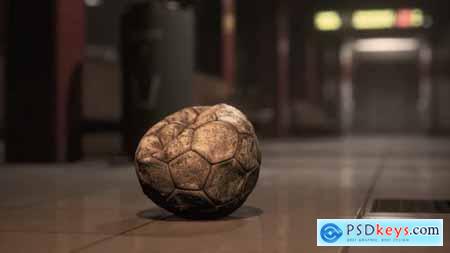 Old Soccer Ball in Empty Subway 32344764