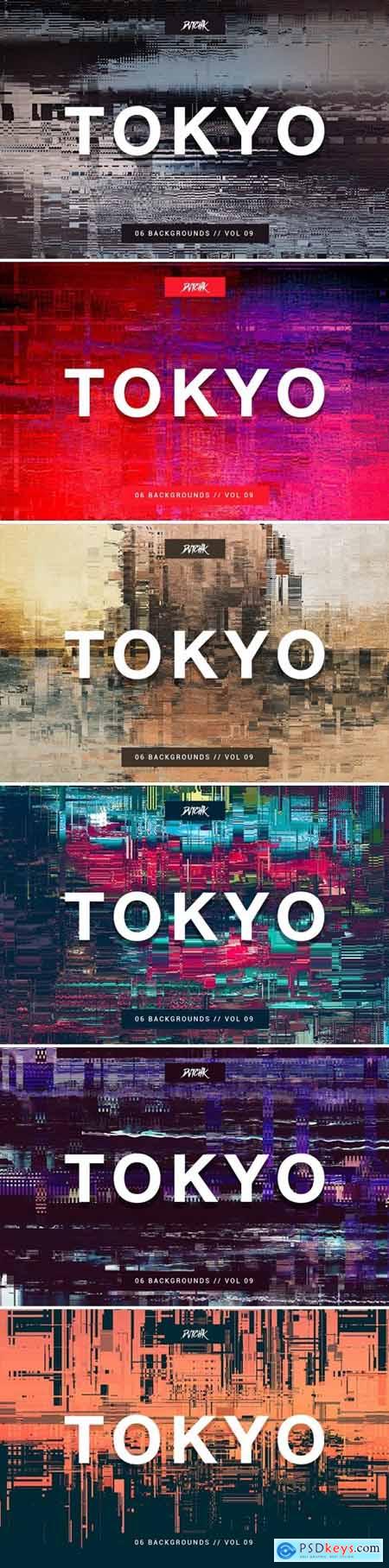Tokyo- City Glitch Backgrounds - Vol. 09