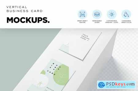 EU Vertical Business Card Mockups